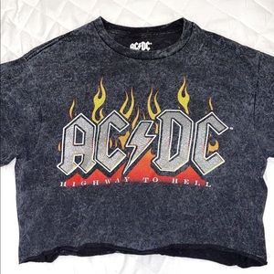 Ac/dc Distressed crop top
